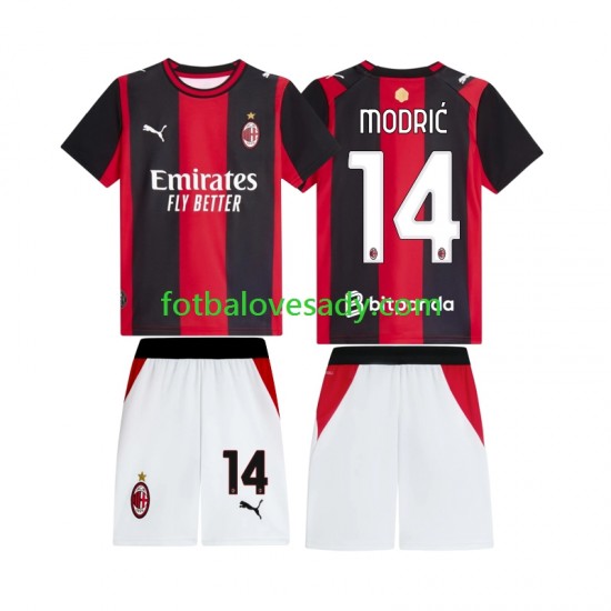 AC Milán Luka Modric 14 Děti Fotbalový dres Domácí 2026-2027 Krátký rukáv