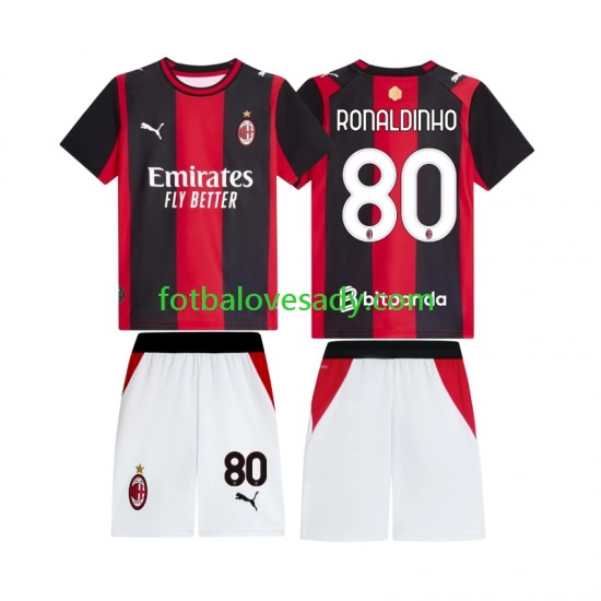 AC Milán Ronaldinho 80 Děti Fotbalový dres Domácí 2026-2027 Krátký rukáv