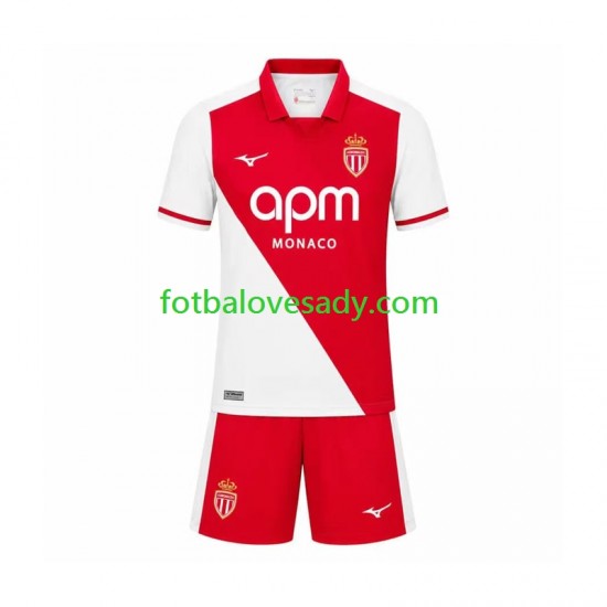 AS Monaco Děti Fotbalový dres Domácí 2026-2027 Krátký rukáv