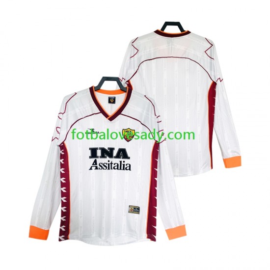AS Řím Retro 1999 2000 Muži Fotbalový dres Venkovní Dlouhý rukáv