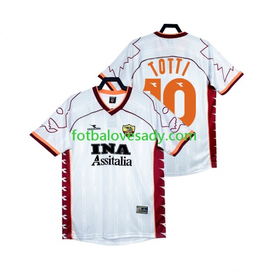 AS Řím Retro Totti 10 1999 2000 Muži Fotbalový dres Venkovní Krátký rukáv