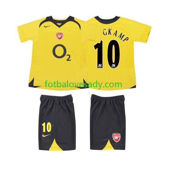 Arsenal Retro BERGKAMP 10 2005 2006 Děti Fotbalový dres Venkovní Krátký rukáv