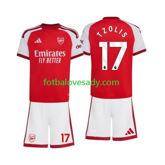 Arsenal Christos Tzolis 17 Děti Fotbalový dres Domácí 2026-2027 Krátký rukáv