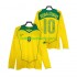 Brazílie Retro RONALDINHO 10 2004 Muži Fotbalový dres Domácí Dlouhý rukáv