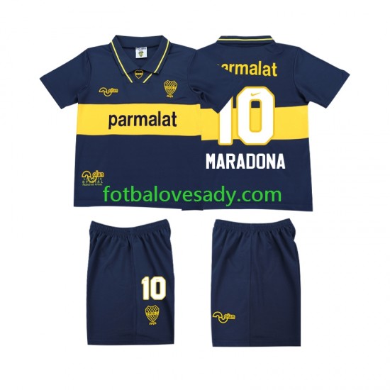 CA Boca Juniors Retro MARADONA 10 1993 1995 Děti Fotbalový dres Domácí Krátký rukáv