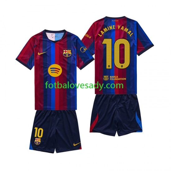 FC Barcelona Lamine Yamal 10 Děti Fotbalový dres Domácí 2026-2027 Krátký rukáv