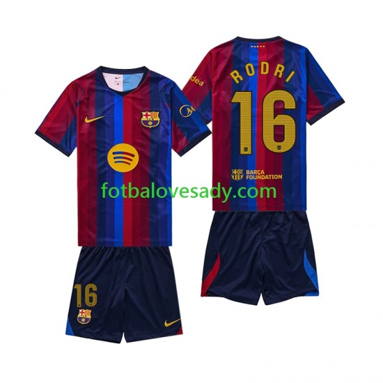 FC Barcelona Rodri 16 Děti Fotbalový dres Domácí 2026-2027 Krátký rukáv