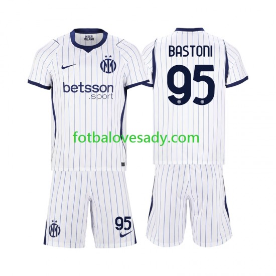 Inter Milán Alessandro Bastoni 95 Děti Fotbalový dres Venkovní 2026-2027 Krátký rukáv