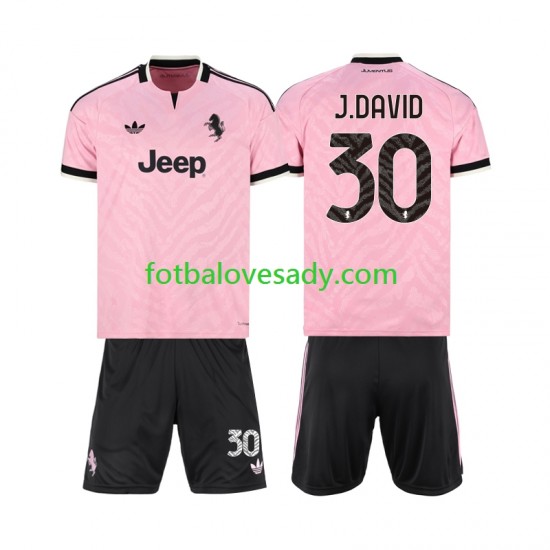 Juventus Jonathan David 30 Děti Fotbalový dres Venkovní 2026-2027 Krátký rukáv