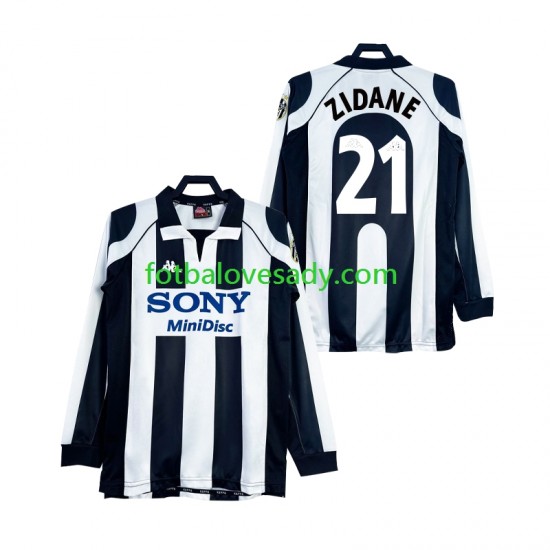Juventus Retro ZIDANE 21 1997 1998 Muži Fotbalový dres Domácí Dlouhý rukáv