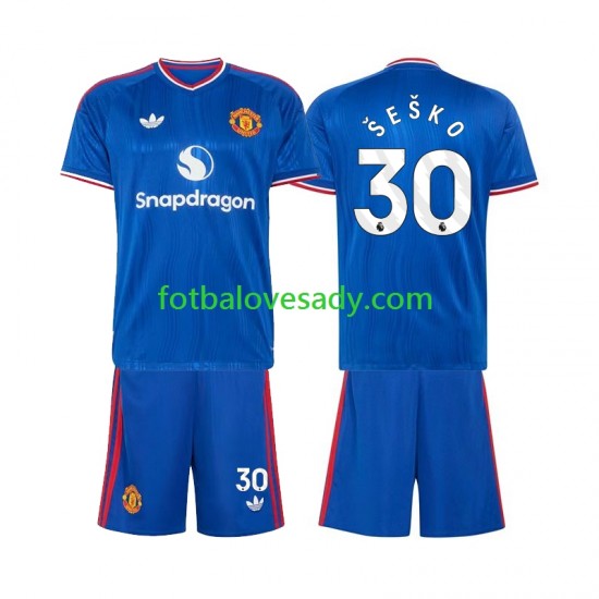 Manchester United Benjamin Sesko 30 Děti Fotbalový dres Venkovní 2026-2027 Krátký rukáv