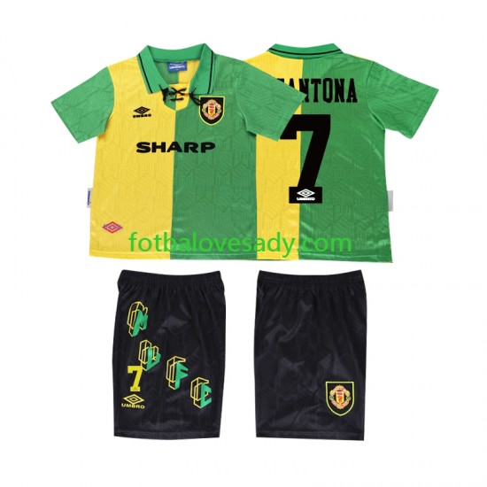 Manchester United Retro CANTONA 7 1992 1994 Děti Fotbalový dres Třetí Krátký rukáv