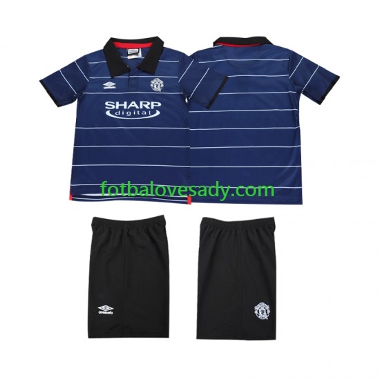 Manchester United Retro 1999 2000 Děti Fotbalový dres Venkovní Krátký rukáv