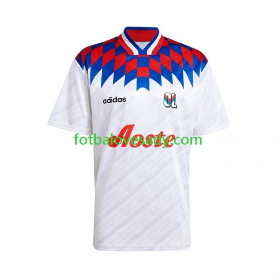 Olympique Lyonnais Retro 1995 1996 Muži Fotbalový dres Domácí Krátký rukáv