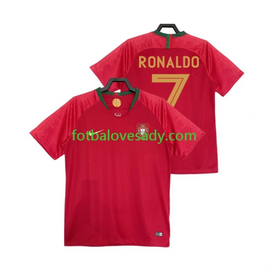 Portugalsko Retro Cristiano Ronaldo 7 2018 Muži Fotbalový dres Domácí Krátký rukáv