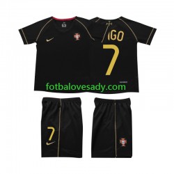 Portugalsko Retro FIGO 7 2006 Děti Fotbalový dres Venkovní Krátký rukáv