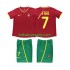Portugalsko Retro FIGO 7 2002 Děti Fotbalový dres Domácí Krátký rukáv