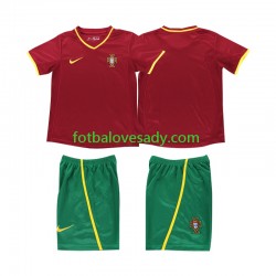 Portugalsko Retro 2002 Děti Fotbalový dres Domácí Krátký rukáv