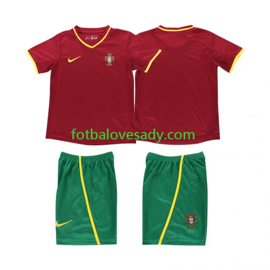 Portugalsko Retro 2002 Děti Fotbalový dres Domácí Krátký rukáv