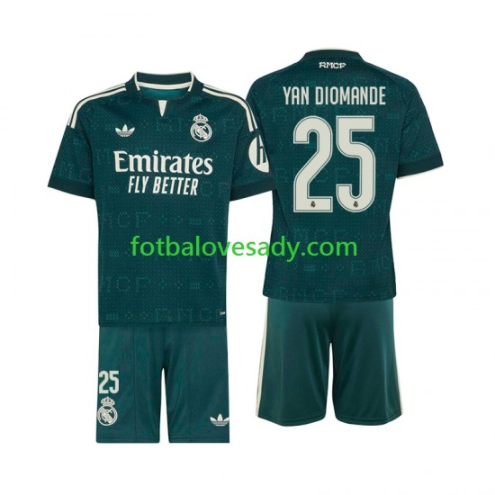Real Madrid Yan Diomande 25 Děti Fotbalový dres Venkovní 2026-2027 Krátký rukáv