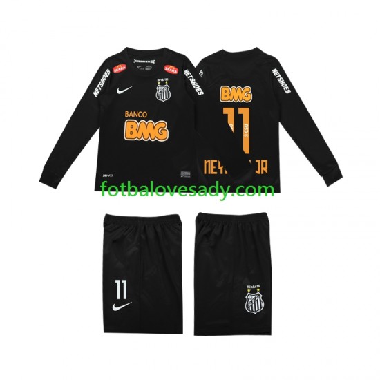 Retro Santos NEYMAR JR 11 Classic 2012 2013 Děti Fotbalový dres Venkovní Dlouhý rukáv