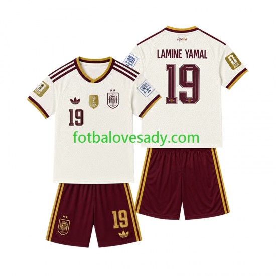 Španělsko 2-star Lamine Yamal 19 Děti Fotbalový dres Venkovní 2026-2027 Krátký rukáv