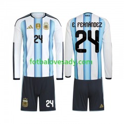 Argentina Enzo Fernandez 24 Děti Fotbalový dres Domácí Mistrovství světa 2026 Dlouhý rukáv