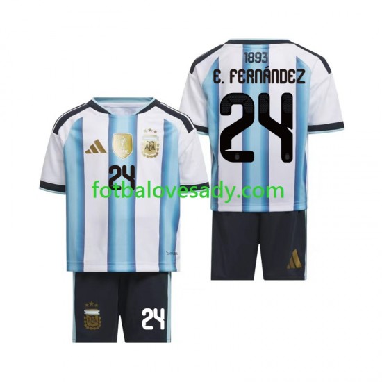 Argentina Enzo Fernandez 24 Děti Fotbalový dres Domácí Mistrovství světa 2026 Krátký rukáv