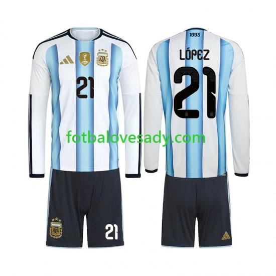 Argentina Jose Manuel Lopez 21 Děti Fotbalový dres Domácí Mistrovství světa 2026 Dlouhý rukáv
