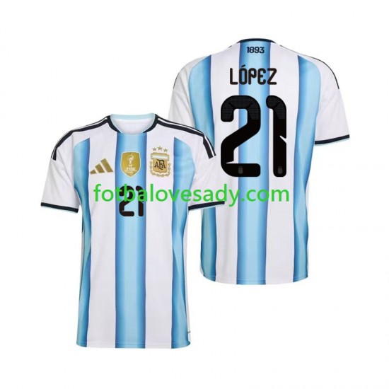 Argentina Jose Manuel Lopez 21 Muži Fotbalový dres Domácí Mistrovství světa 2026 Krátký rukáv
