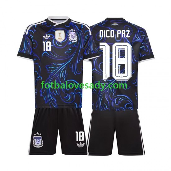 Argentina Nico Paz 18 Děti Fotbalový dres Venkovní Mistrovství světa 2026 Krátký rukáv