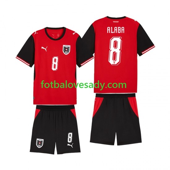 Rakousko David Alaba 8 Děti Fotbalový dres Domácí Mistrovství světa 2026 Krátký rukáv
