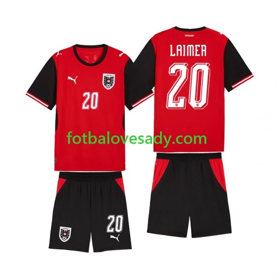 Rakousko Konrad Laimer 20 Děti Fotbalový dres Domácí Mistrovství světa 2026 Krátký rukáv
