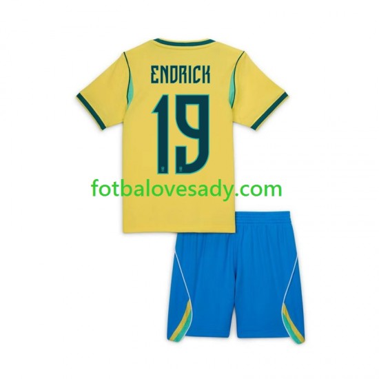 Brazílie Endrick 19 Děti Fotbalový dres Domácí Mistrovství světa 2026 Krátký rukáv