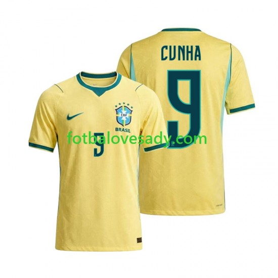 Brazílie Matheus Cunha 9 Muži Fotbalový dres Domácí Mistrovství světa 2026 Krátký rukáv