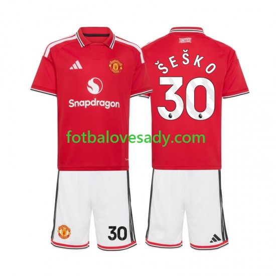 Manchester United Benjamin Sesko 30 Děti Fotbalový dres Domácí 2026-2027 Krátký rukáv
