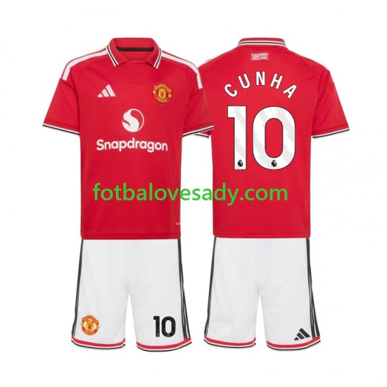 Manchester United Matheus Cunha 10 Děti Fotbalový dres Domácí 2026-2027 Krátký rukáv