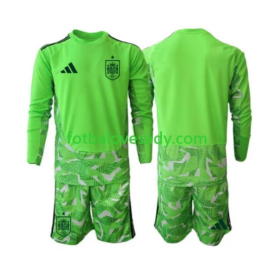 Španělsko Brankář 6th Green color Děti Fotbalový dres Mistrovství světa 2026 Dlouhý rukáv