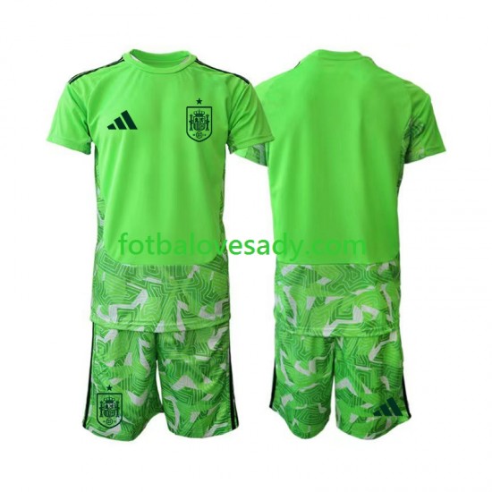 Španělsko Brankář 6th Green color Děti Fotbalový dres Mistrovství světa 2026 Krátký rukáv