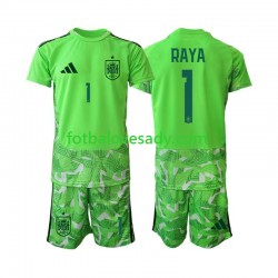 Španělsko Brankář David Raya 1 6th Green color Děti Fotbalový dres Mistrovství světa 2026 Krátký rukáv