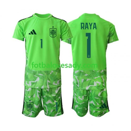 Španělsko Brankář David Raya 1 6th Green color Děti Fotbalový dres Mistrovství světa 2026 Krátký rukáv