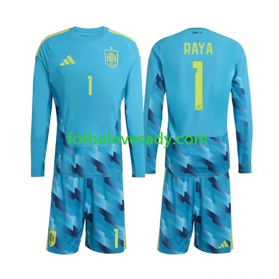 Španělsko Brankář David Raya 1 Děti Fotbalový dres Domácí Mistrovství světa 2026 Dlouhý rukáv