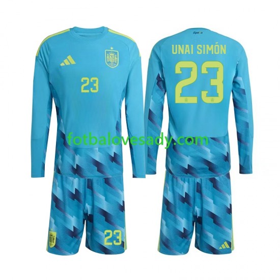 Španělsko Brankář Unai Simon 23 Děti Fotbalový dres Domácí Mistrovství světa 2026 Dlouhý rukáv