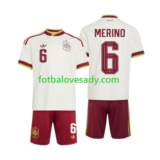 Španělsko Mikel Merino 6 Děti Fotbalový dres Venkovní Mistrovství světa 2026 Krátký rukáv