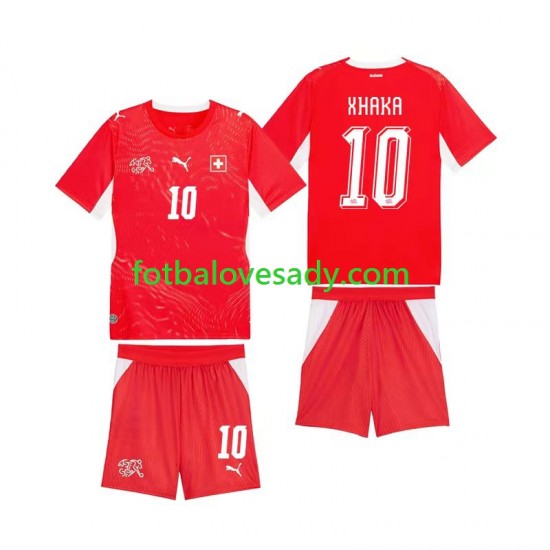 Švýcarsko Granit Xhaka 10 Děti Fotbalový dres Domácí Mistrovství světa 2026 Krátký rukáv
