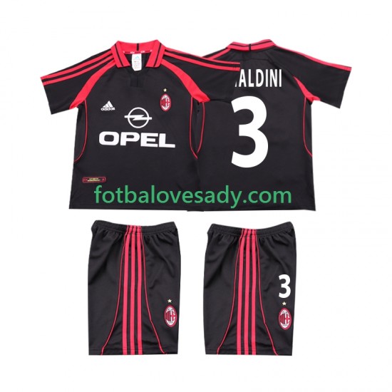 AC Milán Retro MALDINI 3 2000 2001 Děti Fotbalový dres Třetí Krátký rukáv