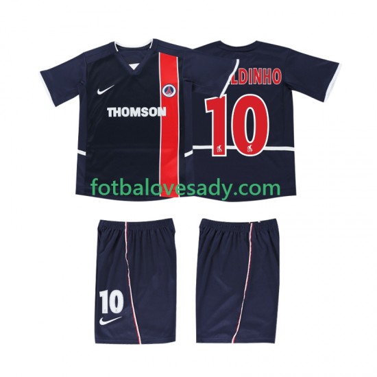 AC Milán Retro RONALDINHO 10 2002 2003 Děti Fotbalový dres Domácí Krátký rukáv