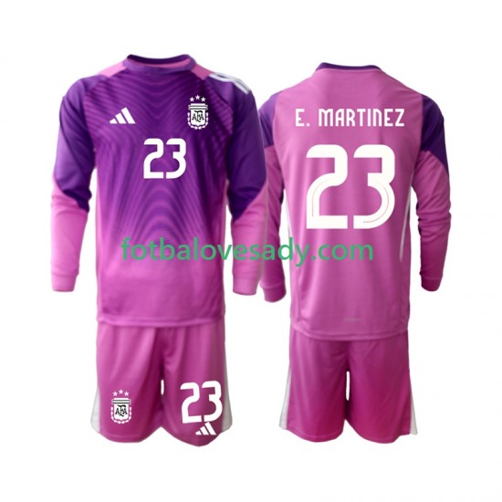 Argentina Brankář Emiliano Martinez 23 2025 Děti Fotbalový dres Domácí Dlouhý rukáv