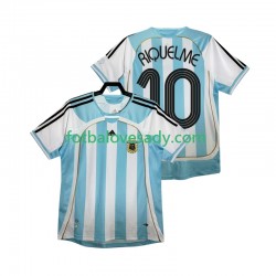Argentina Retro RIQUELME 10 2006 Muži Fotbalový dres Domácí Krátký rukáv