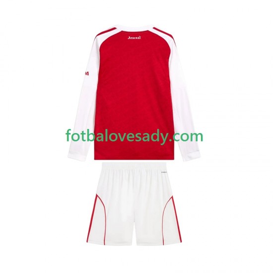 Arsenal Děti Fotbalový dres Domácí 2025-2026 Dlouhý rukáv